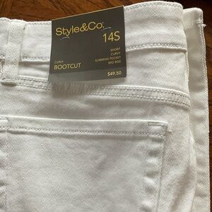 Style & Co. White Curvy Bootcut Jeans